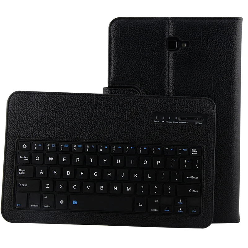 Беспроводной Bluetooth клавиатура чехол для Samsung Galaxy Tab A A6 T580 T585 T580N T585N 10,1 ''Tablet Защитный чехол - Цвет: Черный