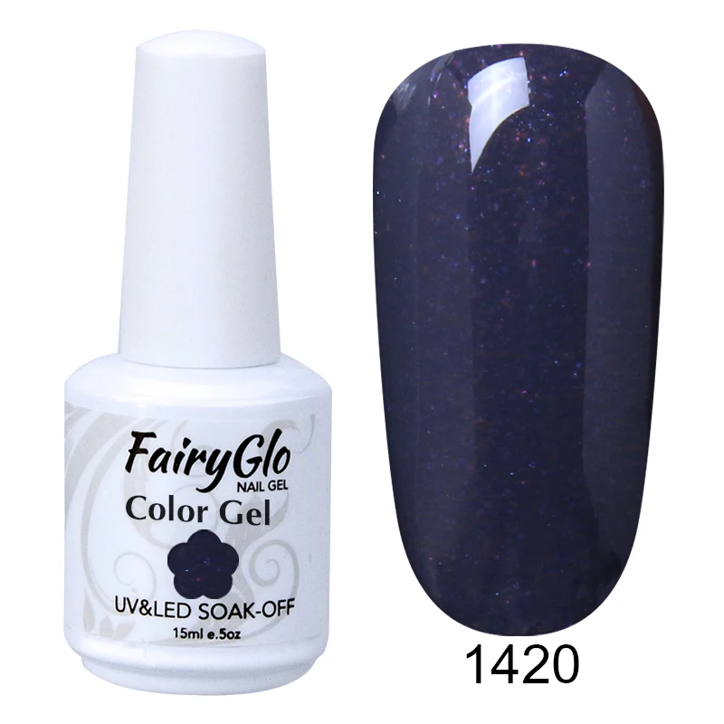 FairyGlo, 15 мл, гель для ногтей, чистый цвет, белая бутылка, замачивается, УФ-светодиодный, гибридный лак, Гель-лак, Гель-лак для ногтей, грунтовка, основа - Цвет: 1420