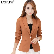 3XL 4XL весна осень офисный костюм для дам блейзер один пиджак на пуговицах зазубренный воротник женские блейзеры и куртки длинный рукав