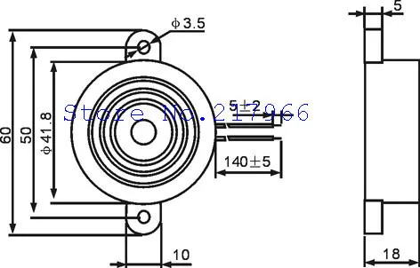 4218 actif piézo-électrique Alarme Haute Décibel Buzzer Avec oreille d/'alarme 12 V 42 x 18 mm