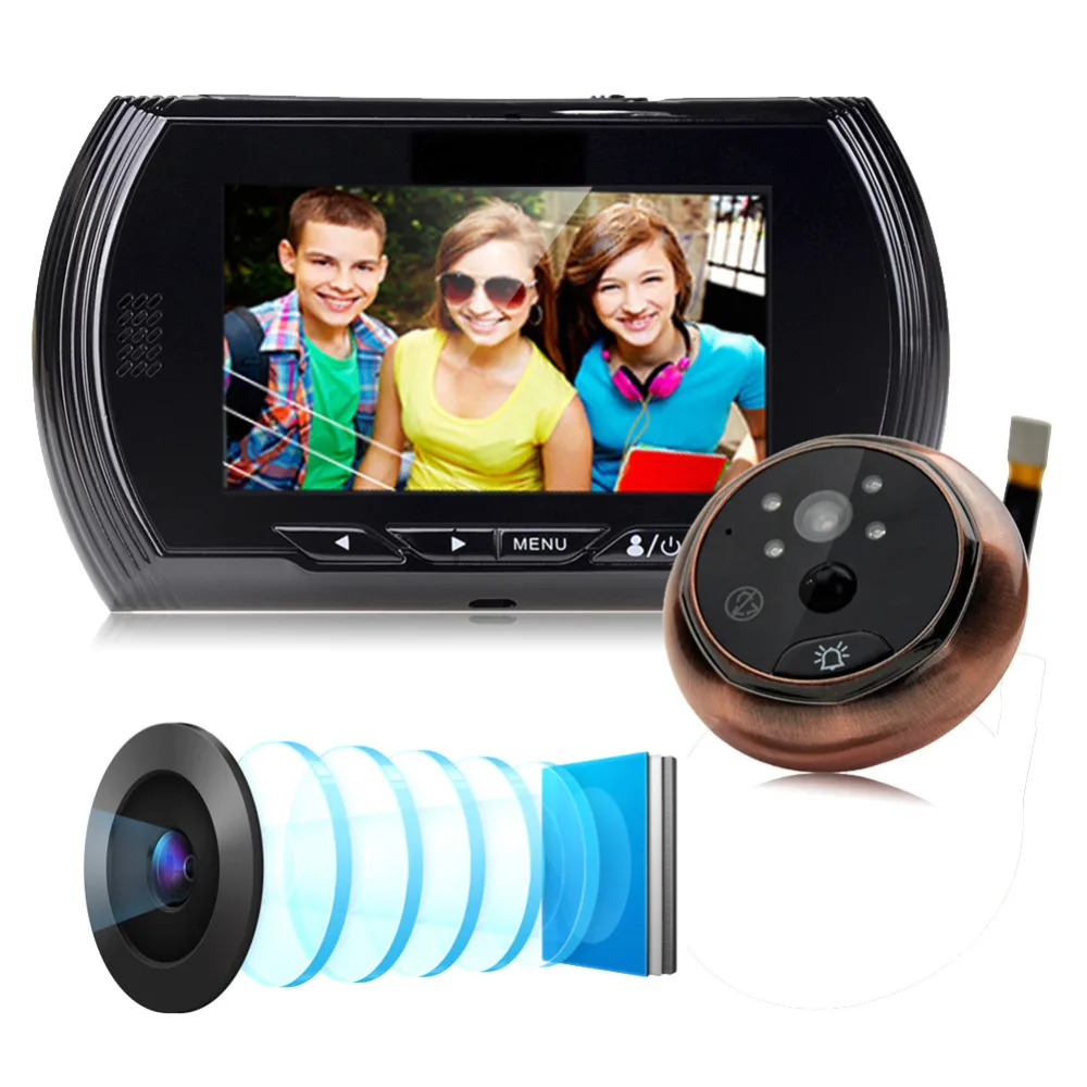 

4.3 Inch LCD Screen Motion Detection Door Peephole Camera Photo Video Peephole Viewer Door Camera Night Vision