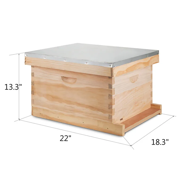 

Brand New Lang stroth Bee Hive 10 Frame 1 Deep Brood Box w/ Frames Top Quality