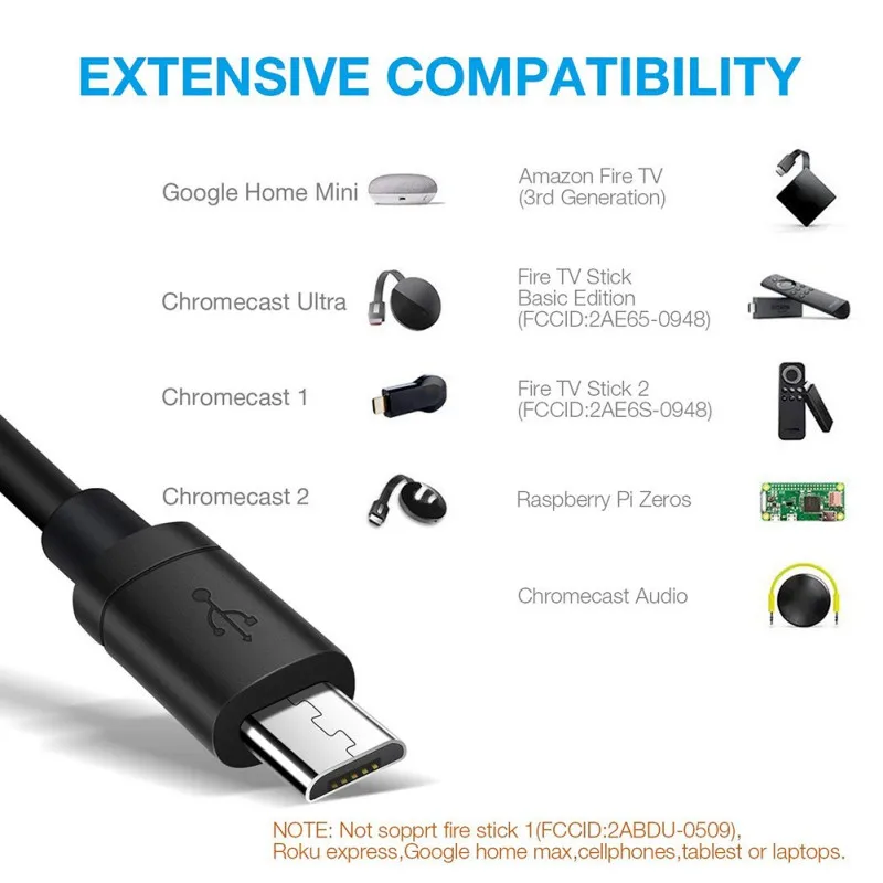 Мини пожарная Micro USB HDTV тюнер адаптера Ethernet 10/100 Мбит/с-ТВ адаптер для Chromecast