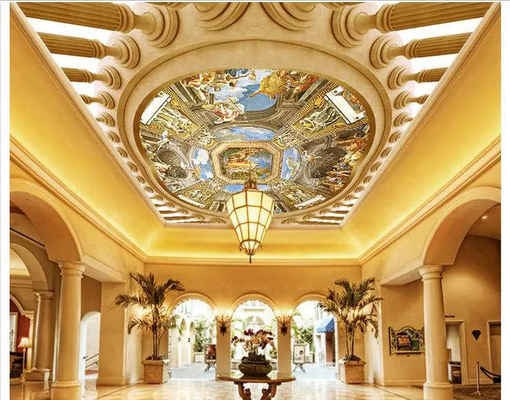 

3d wallpaper 2015 custom mural 3d non-woven wallpaper European style medieval ceiling background wall decoration Ceiling mural