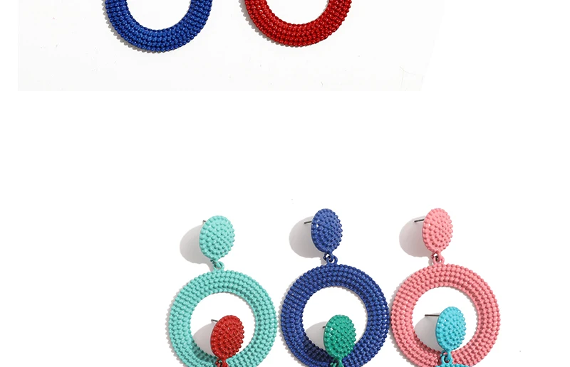 Fashion Round Dangling Earrings For Women Green Big Drop Statement Earrings Female Oorbellen Jewelry Party Wedding Earing (2)