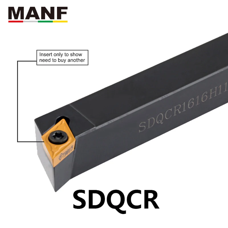 MANF CNC SDQCR-1616H11 10 мм 12 Внешний поворотный держатель инструмента DCMT11 вставки