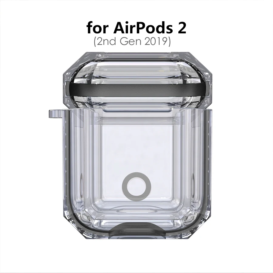 IQD для Apple AirPods чехол для зарядки 2nd Gen 1st прозрачный жесткий ТПУ Бампер защитный чехол кожа Прозрачный ударопрочный мягкий пластик - Цвет: (2nd Gen) Black