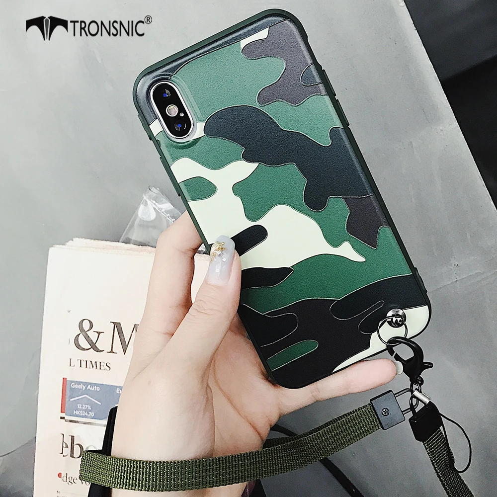 Tronsnic Camouflage Phone Case For iphone X Green Boy Soft Army Case
