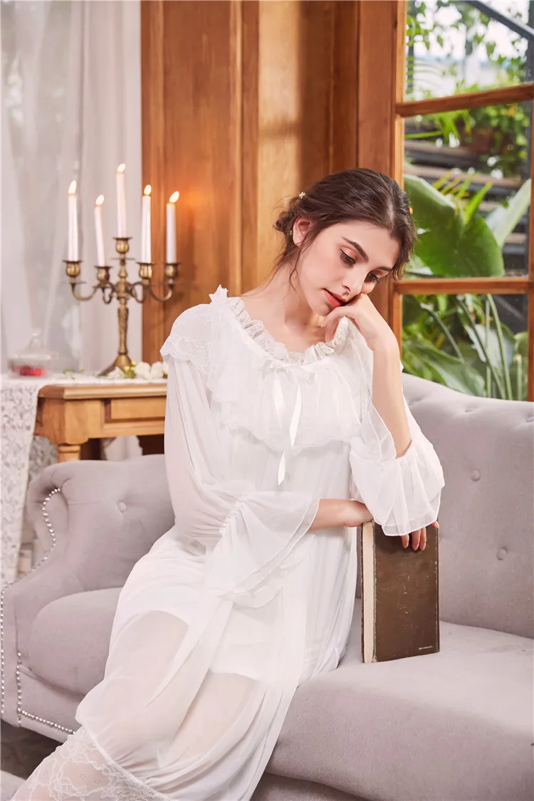 cute lace night dress women vintage nightgown