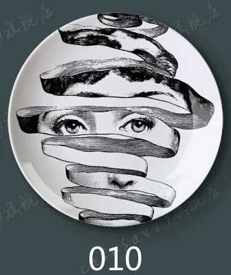 10 6/8 дюймов модный стиль итальянский дизайнер Fornasetti Тарелка декоративная подвесная тарелка для дома для отеля для бара фоновое украшение тарелка - Цвет: 10