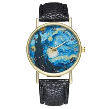 

2018 Starry Sky Space Wrist Watch Women New Fashion Minimalist Women Watches Leather Quartz Watch Dress Clock For Dropshipping