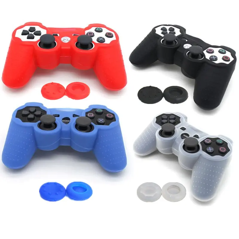 

Anti-Slip Soft Silicone Flexible Gel Skin Grip Protective Cover for Sony PS3 Dualshock 3 Controller Rubber Case + 2 Joystick Cap