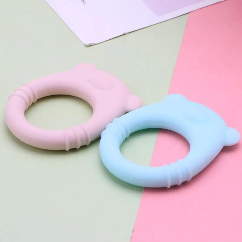 

Baby Pendant Teething Necklace Accessory BPA Free Silicone Cartoon Bear Teethers Chew Charm encourage healthy breastfeeding
