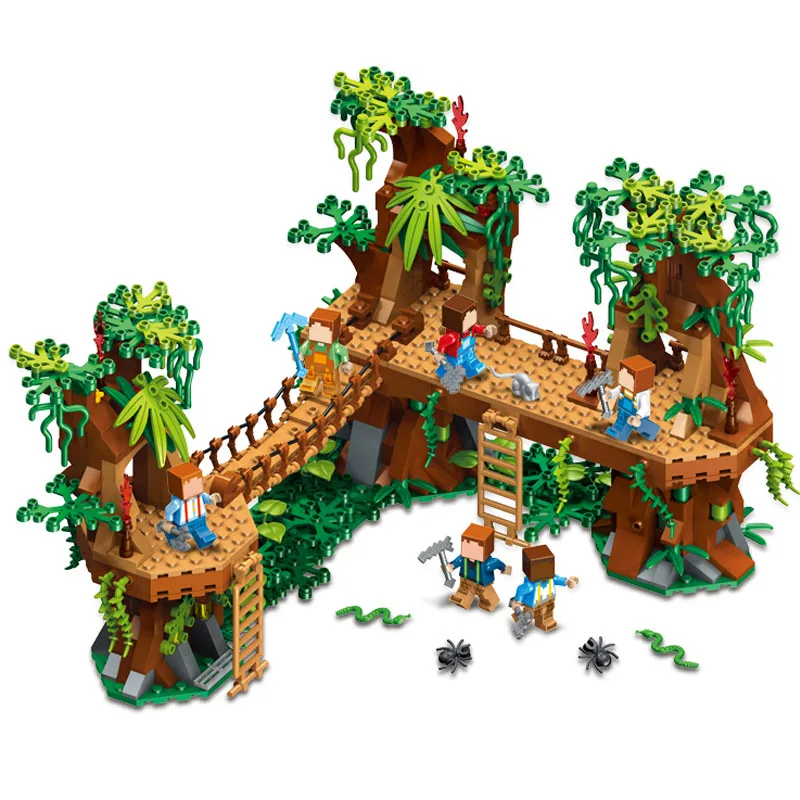 

686Pcs Mine Compatible Legoings MY WORLD Minecrafted Forest Model Building Blocks Set Brick Action Figure Toys Gift For Children