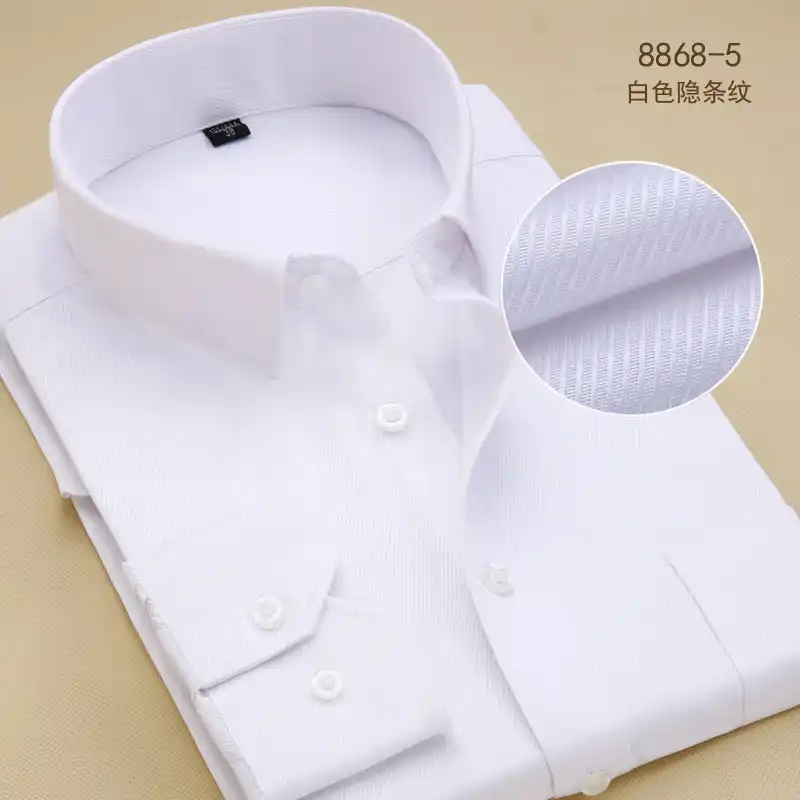 mens white textured dress shirt