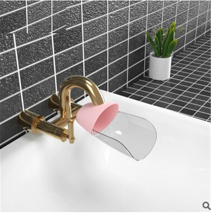 Детский кран брызгозащищенный удлинитель 3 цвета удлинитель на кран устройство для ванны водопроводный кран удлинитель Детский мультфильм Ручная стирка Guider - Цвет: Розовый