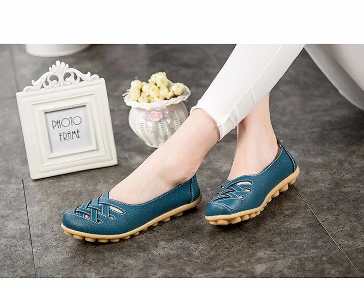 Hot Sale 2016 Spring New PU Leather Woman Flats Moccasins Comfortable Woman Shoes Cut-outs Leisure Flat Woman Casual Shoes ST181 (31)