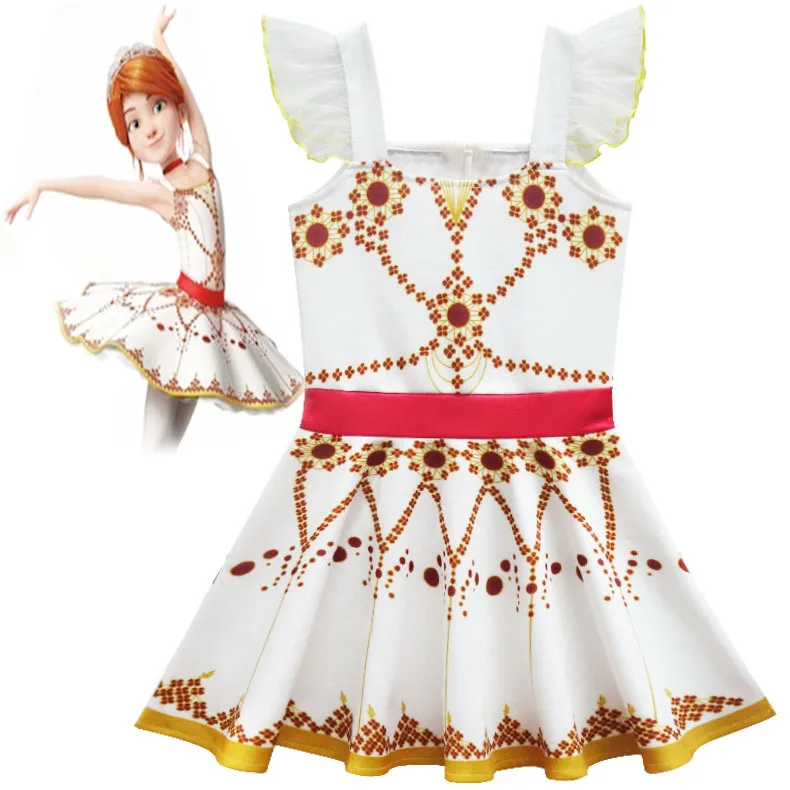 

Movie Ballerina Felicie Cosplay Costume for Girls Dress Halloween Carnival Purim Costume for Kids Sleeveless Dress