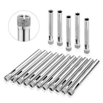 

Glass Drill Hole Saw 15 Pieces Diamond Hole Saw Diamond Drill Remover Tools Hollow Core Tile Drill for Glass, Ceramic, Granite