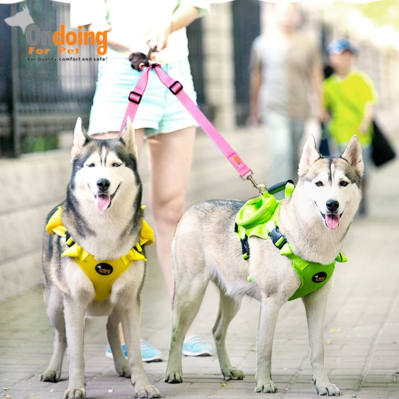 

Pet Dog Leash Double Dog Leash for Two Dogs Size Adjustable Reflective Nylon Leash Tangle Free 2 Dogs Walking Leads 100CM