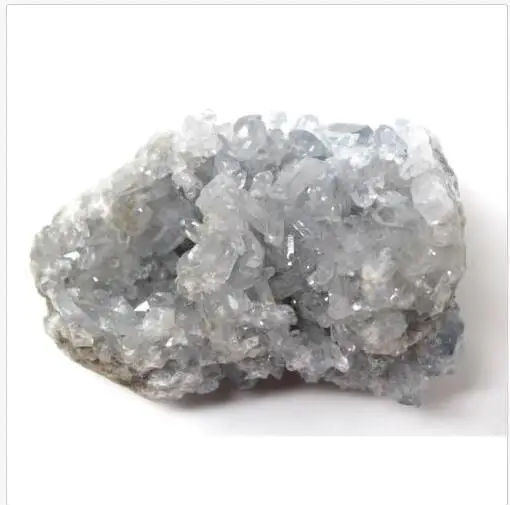 1 Madagascar Celestite Crystal Druzy Cluster Небесно Голубой геодезический Минерал (8 12 унций)|Камни| |