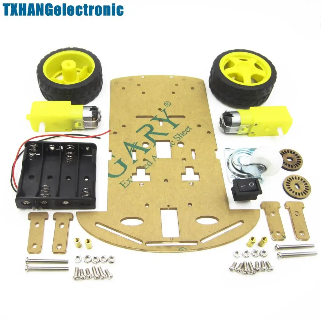 2WD Smart Robot Car Chassis Kit/Speed encoder Battery Box 2 motor 1:48