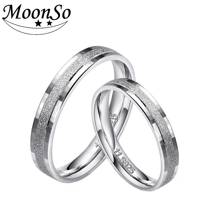 S925 sterling silver couple ring men and women silver jewelry engagement wedding set girl love jewelry design R4352S