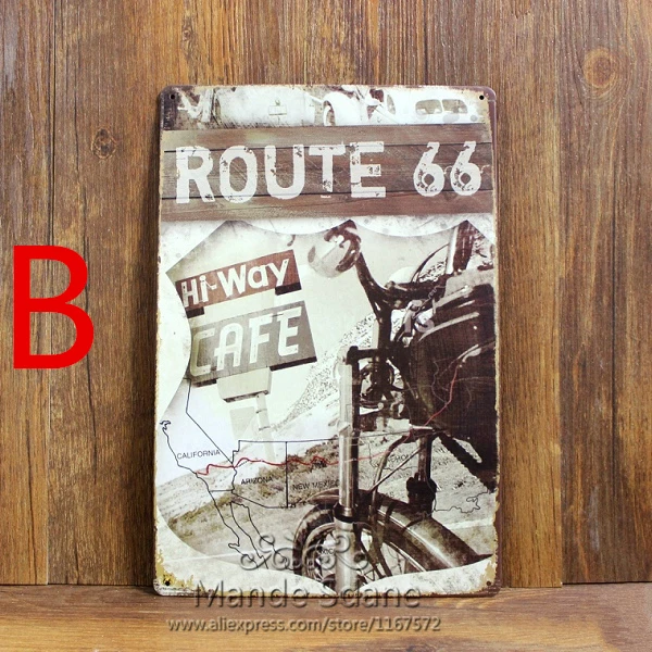 Vintage Tin Signs Route 66 Decor Pub Wall Tavern Garage Vintage Tin Signs Route 66 Decor Pub Wall Tavern Garage Sheet Office Restaurant Bar Iron Paintings Picture 20x30cm On Aliexpress Alibaba