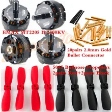 4Pcs EMAX MT2205 II 2300KV Brushless Motor 4pair 5045 Bullnose Propellers 20 pairs Connectors For Multicopter