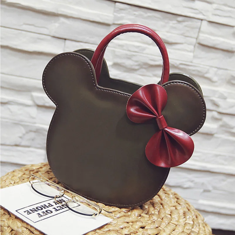 

Mickey Cute Women's Handbags Fashion Bowknot Shoulder Messenger Bag Crossbody Bags For Women Leather Handbag Brown/Black/Green