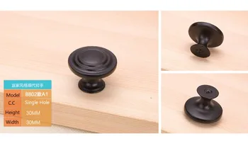 

10Pcs Modern Concise Design Style Black Zinc Alloy Round Knob ( D:30MM H:30MM)