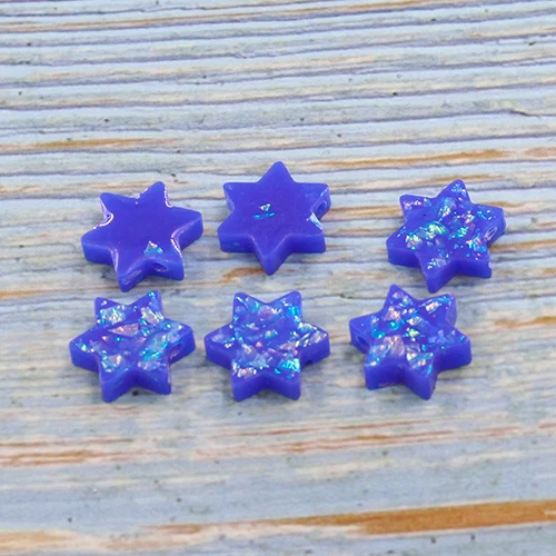 Fnixtar Synthetic David Star Opal Charm Many Colors Fire Opal Hexagon Bead DIYJewelry For Necklace 1.5mm Hole 20Piece/lot - Окраска металла: 6