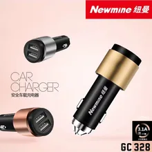 10 шт. много Ньюман Dual USB mobile автомобильное Зарядное устройство 3.1a saftety Молотки автомобиля Зарядное устройство со светодиодной подсветкой Быстрая зарядка