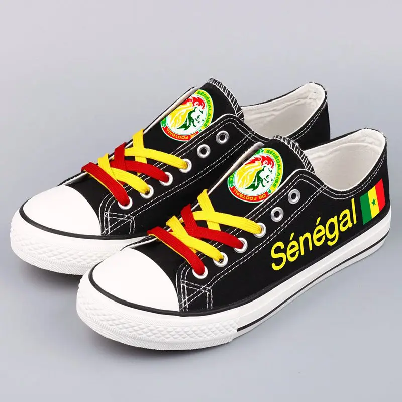

Unique Design Senegal National Flat Shoes Printed Senegalese Flag Canvas Walking Shoes Tenis Feminino Chaussures
