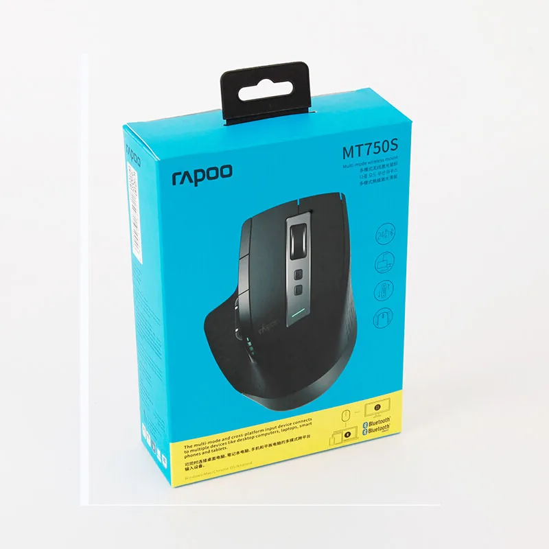 Rapoo MT750S многомодовая беспроводная мышь переключение между Bluetooth и 2,4G для подключения четырех устройств компьютерная игровая мышь - Цвет: Black with Box