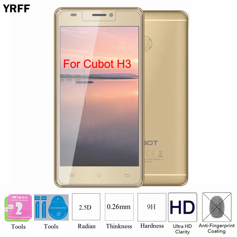 

2PCS 2.5D 0.25mm 9H Tempered Glass Screen Protector Protective Film For Cubot H1 H2 H3 Free Tools