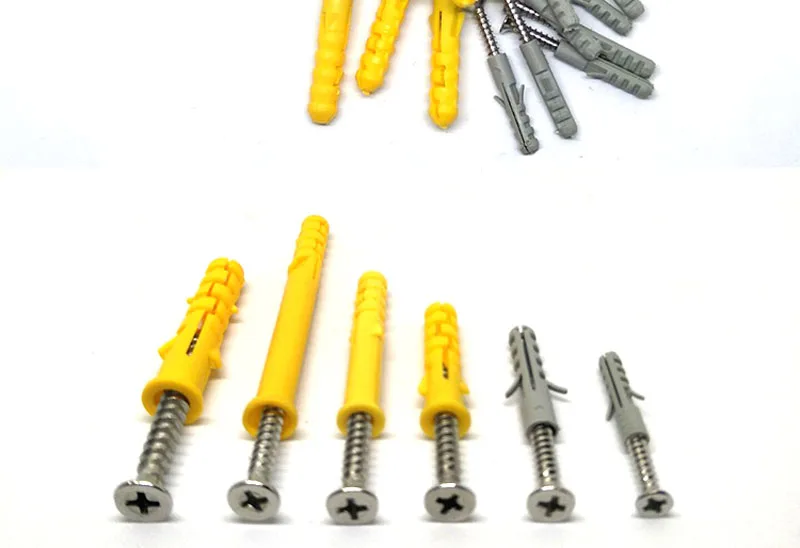 Size : M5X25mm 50sets Gray 50sets Plastic Expansion Tube Expansion Seth Anchor Bolt Wall Plug Bolts Screw M420mm M525mm