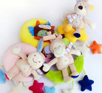 

Baby Kids Plush Toys Music Clockwork Pull Bell Fun Cartoon Animals Cloth Pull Bell Bed Hanging Toys Kids Gift