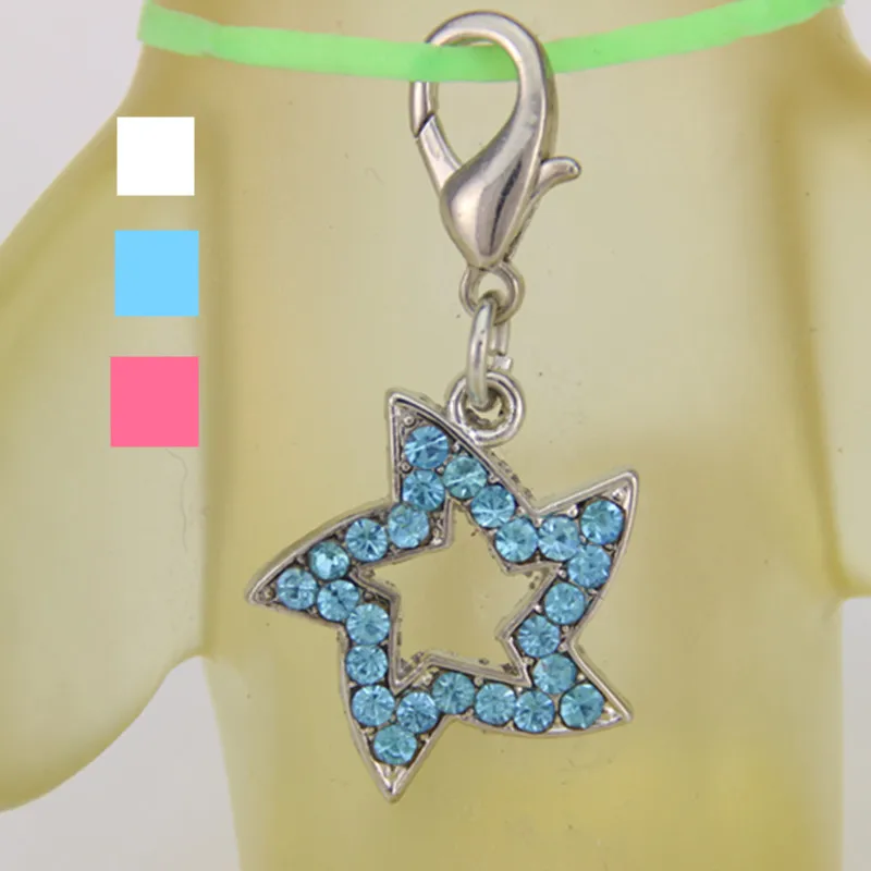 Retail Pet supplies Pet dog Accessories Blue Pink White Rhinestone Stars font b Diamond b font