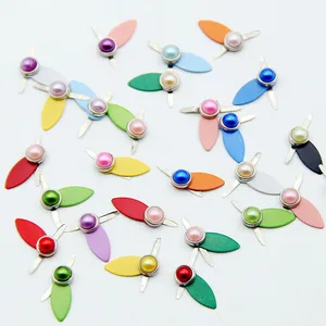 60 шт. круглые металлические жемчужные Брадс с вращающимися кнопками DIY Фотоальбом Рамка для украшения крепежа Скрапбукинг Декор ремесла - изображение