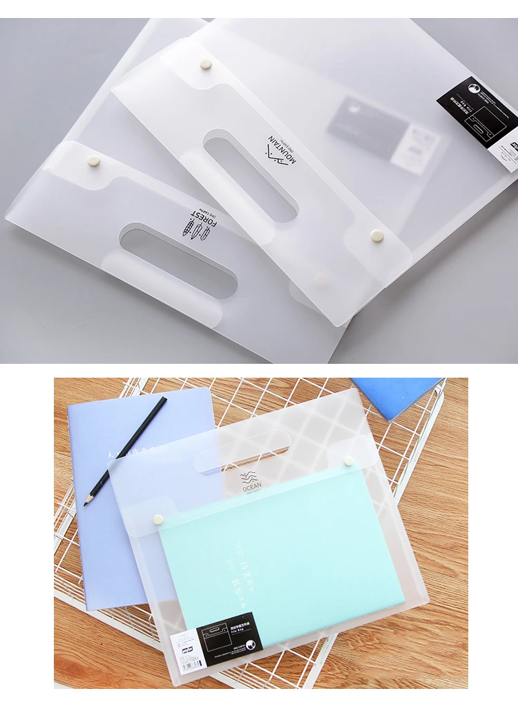 A4 прозрачный ПВХ плоский напильник папку Портативный файл мешок двойной пряжкой руки мешок документ сумки Нетбуки защитный рукав офис