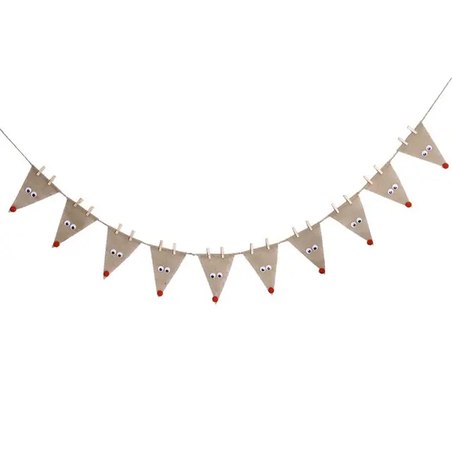 Burlap Banner Triangle Flag Diy Decoration For Holidays Wedding