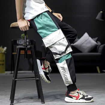

Oversize 5XL Hip Hop Men Casual Cargo Pants Pockets Joggers Streetwear Male Loose Trousers Harajuku 2019 Summer Fashion Clothing