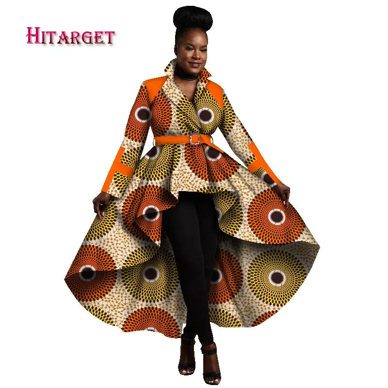 Осеннее Африканское пальто для женщин, африканская верхняя одежда, африканская одежда с принтом, наряды Дашики, Офисная верхняя одежда размера плюс, WY1266