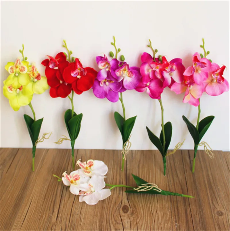 

3 Head Mini Butterfly Orchid Fashion Orchid Artificial Flower Fake Silk Houseplant Creative Wedding Party Christmas Decor