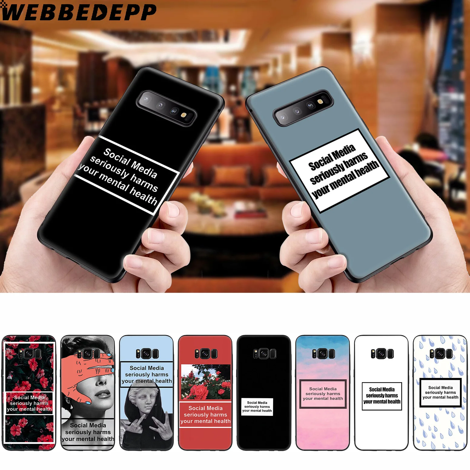 

Social Media Seriously Harms Soft Case for Samsung Galaxy S10 S10e S9 S8 Plus S7 S6 Edge S9 Plus & J6 2018 Note 10 Plus 9 8