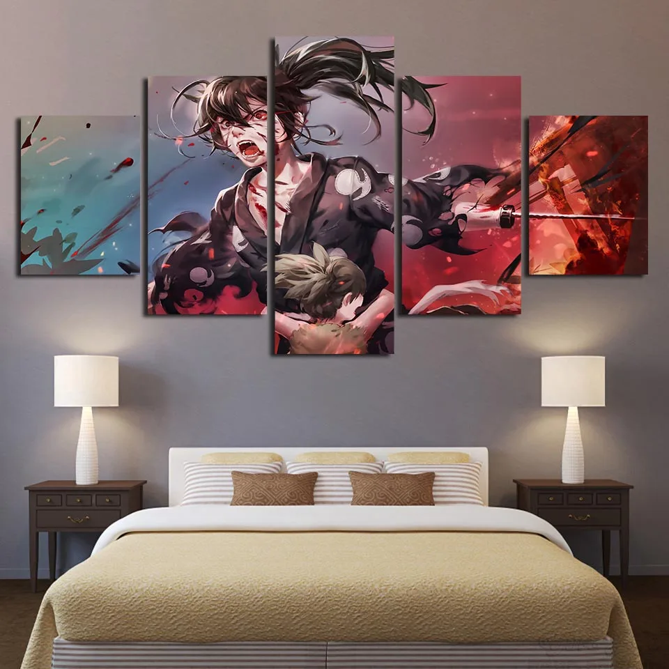 Canvas Wall Artwork HD Print Printing 5 Pieces Dororo Hyakkimaru Anime Poster Home Decorative Modern Living Room Modular Picture | Дом и сад