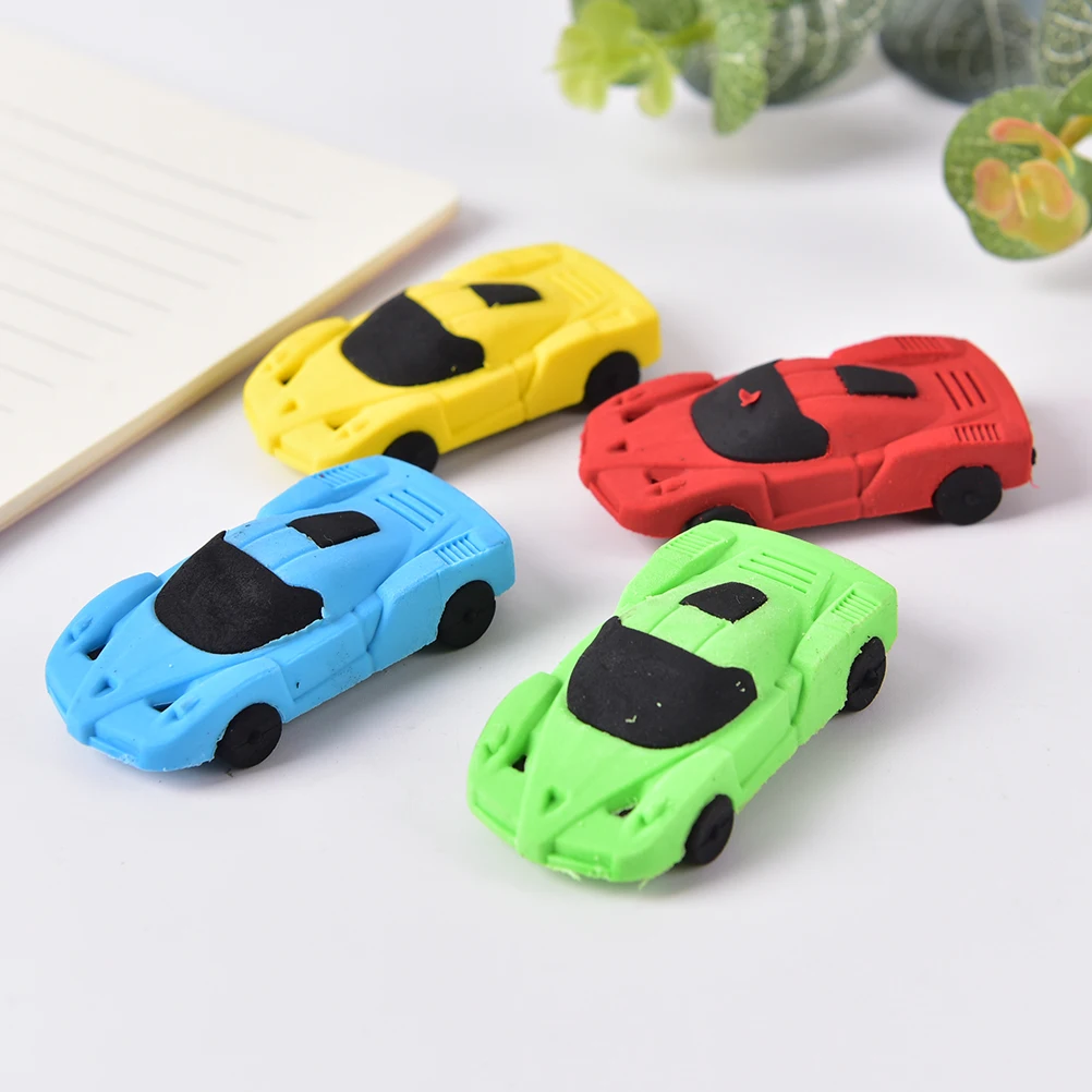 

1pcs Cute Car styling Designer Students Pen Shape Eraser Rubber Stationery Kid Creative Gifts Toy School Supplies