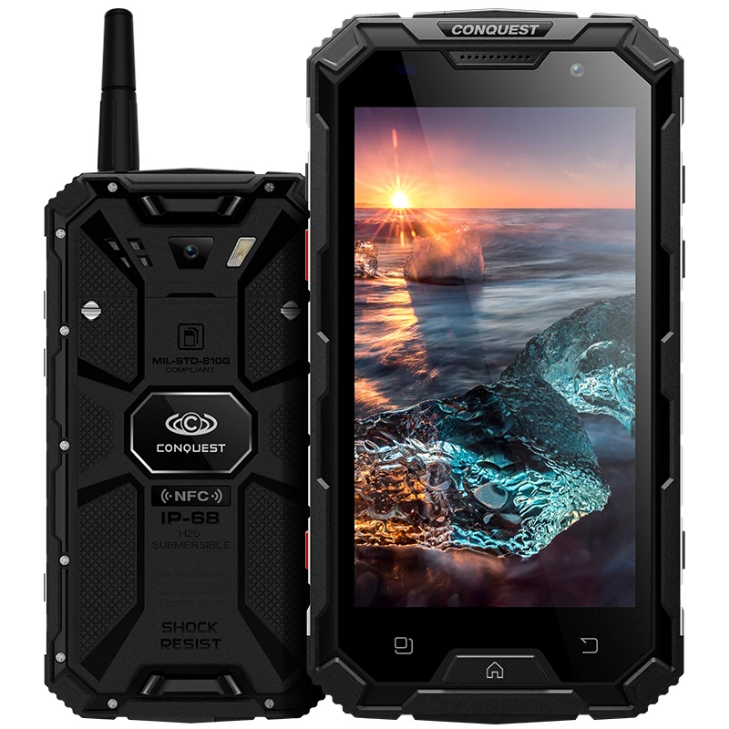 Conquest S8 Smartphone IP68 Waterproof shockproof 3GB RAM 32GB ROM MTK6735 Quad-core Android 5.1 6000mah battery mobile phone