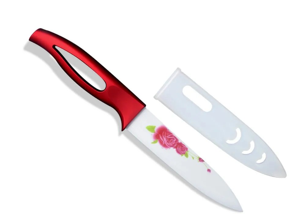 

XYJ ceramic knife 5 inch slicing knife kitchen knives cooking tools with white cover kitchen tools non-slip handle beauty knife.